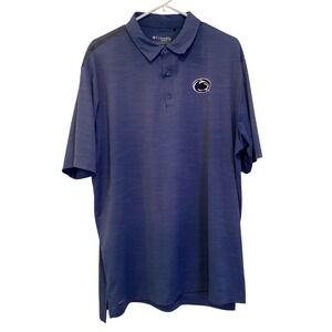 SALE PSU Men's Columbia Golf Polo Shirt BLUE‎ Penn State Logo - XL
